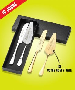 Couteaux à gâteau en acier inoxydable gravé sur mesure